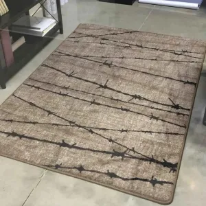 Barbed Wire Area Rugs in Grey