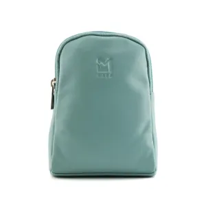 Mala Leather Green Anishka Mini Double Pocket Crossbody Bag