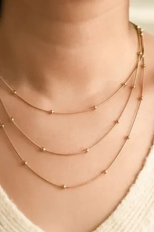 Multi Layered Gold Ball Chain Necklace