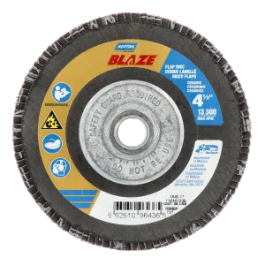 Norton 4-1/2 x 5/8 - 11 In. Blaze Fiberglass HD Flat Flap Disc T27 80 Grit R980P  10 Count