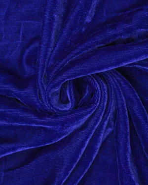 Plain Dark Blue Polyester Velvet Fabric