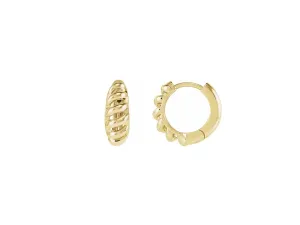 Small Gold Scalloped Huggie Hoops