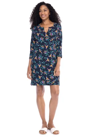 Women's Oceanside Tunic Dress  |  Navy Birds of Paradise